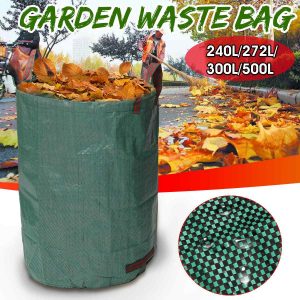 240L/272L/300L/500L Large Capacity Heavy Duty Garden Waste Bag Reusable Waterproof PP Yard Leaf Weeds Grass Container Storage