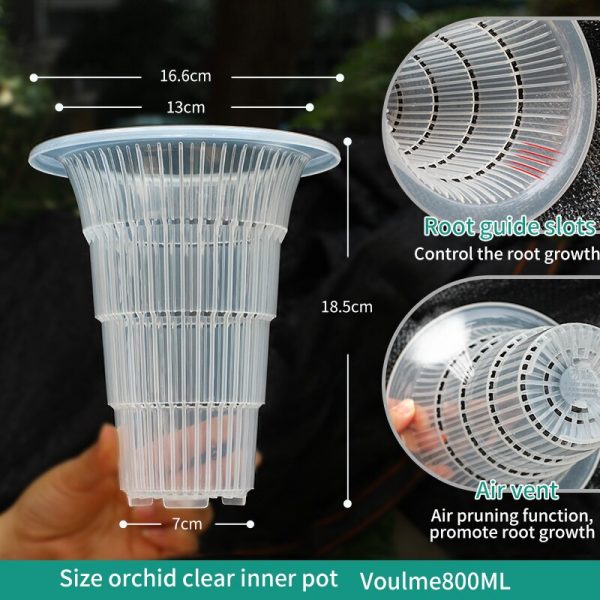 Meshpot double wall excellent drainage hole orchid flower pot with root controlling slot plastic flower planter