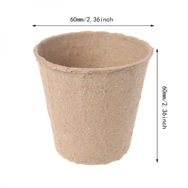 50Pcs 2.4" Paper Pot Plant Starters Seedling Herb Seed Nursery Cup Kit Organic Biodegradable Eco-Friendly Home Cultivation