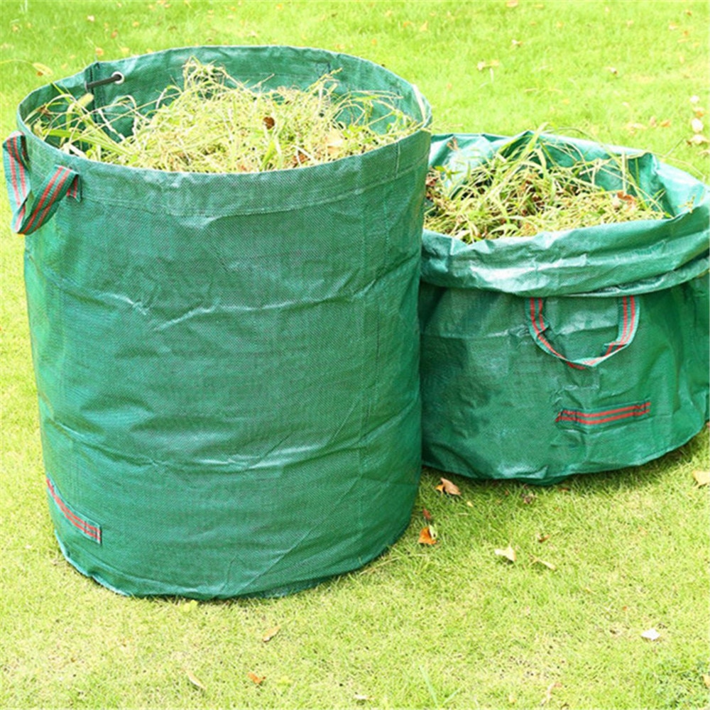Huijintao 3-Pack 272L Reusable Garden Waste Bags,Garden Leaf Trash Pool Plant Chippings Yard Waste Bag,Heavy Duty Waste Containers with 4 Handles