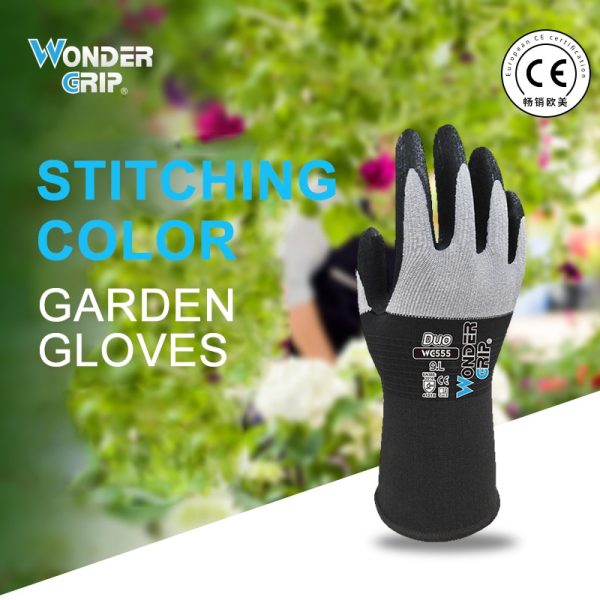 1 Pair Garden Gloves Nylon Garden Genie Rubber Gloves Quick Easy to Dig and Plant gant de jardin WG555