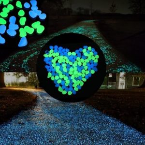 500pcs Garden Glow In The Dark Luminous Pebbles For Walkways Plants Aquarium Decor Glow Stones Fish Tank Garden Decoration