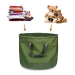 33 Gallons Green Foldable Waterproof Canvas Heavy Duty Garden Waste Bags For Collect Branches, Leaves And Other Garden Waste