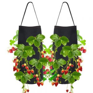 6 Pieces Non-woven Hanging Strawberry Planter Bags Grow Bag Outdoor Vertical Garden Hanging Open Style Vegetable Planting Bag