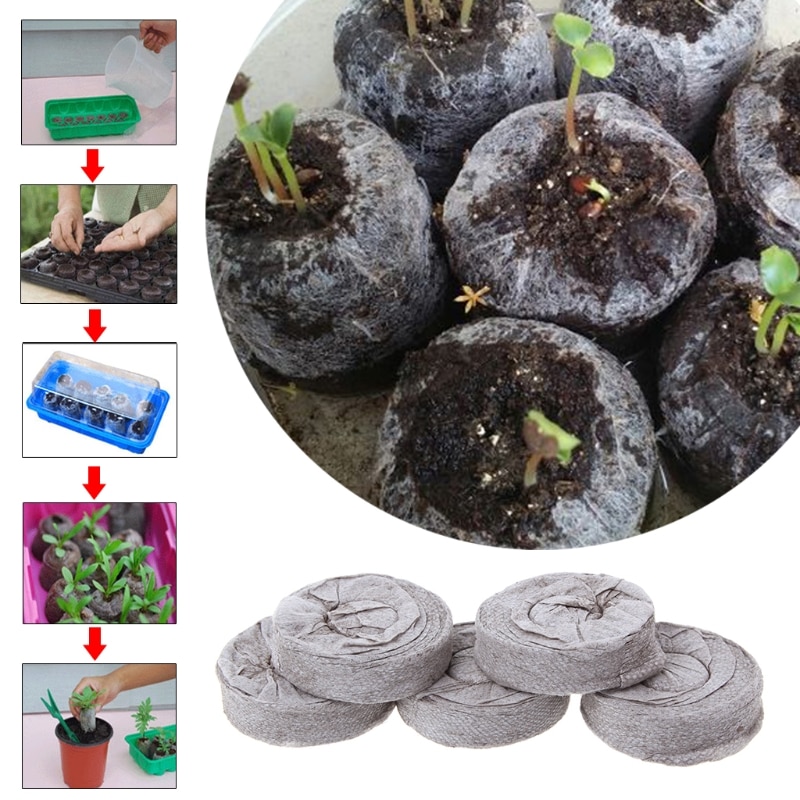 thumbnail interactive-video image 1 of PACETAP 100 Pcs 40mm Peat Pellet Seed Starter Soil, Compressed Seed Fertilizer Nutrient Soil Block, Germination Seedling Pods For Growing Herbs, Plant, Flowers, Vegetables 1 of 1