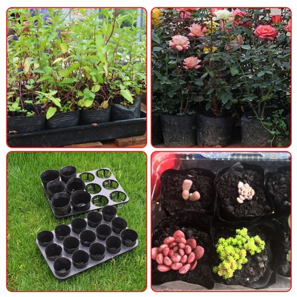 100pcs Planter Plastic Nursery Pots for Plant Seedling grow bags Nutrition Pots Garden decoration Flowerpot Ventilate Pots